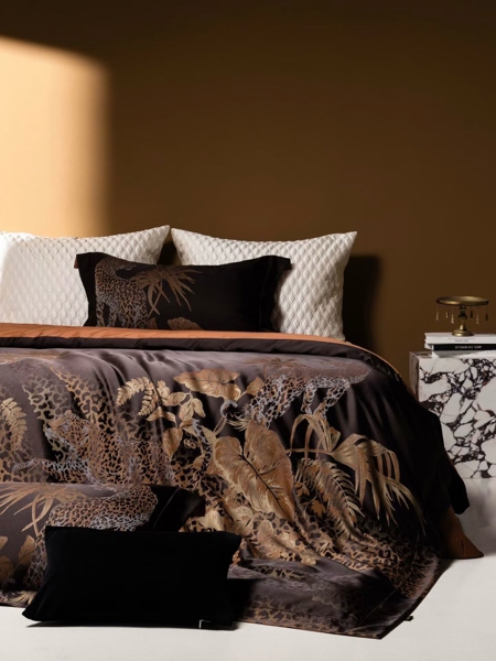 Bộ ga "Dã Dạ Tùng Lâm" (Wild Forest) | Vari brocade cao cấp, Cotton sợi dài Tân Cương - MLV09