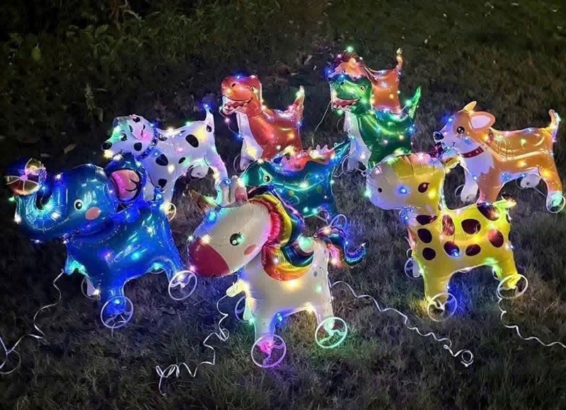 Set 10 Bóng Bay XE THÚ - CÓ ĐÈN