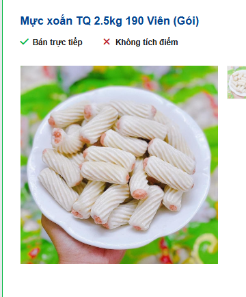 Mực xoắn TQ 2.5kg 190 Viên