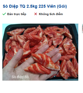 Sò Điệp TQ 2.5kg 225 Viên