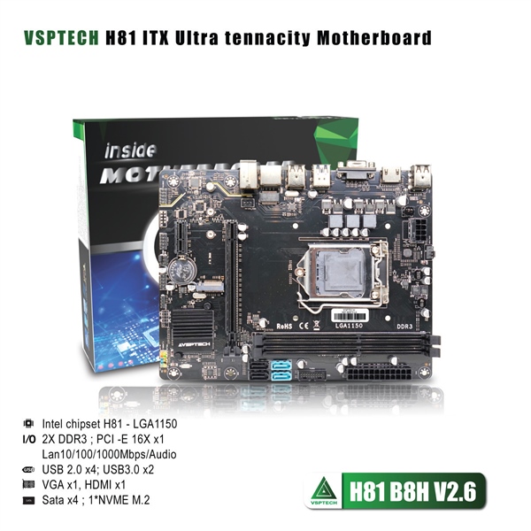 Mainboard VSP TECH H81 B8H V2.7