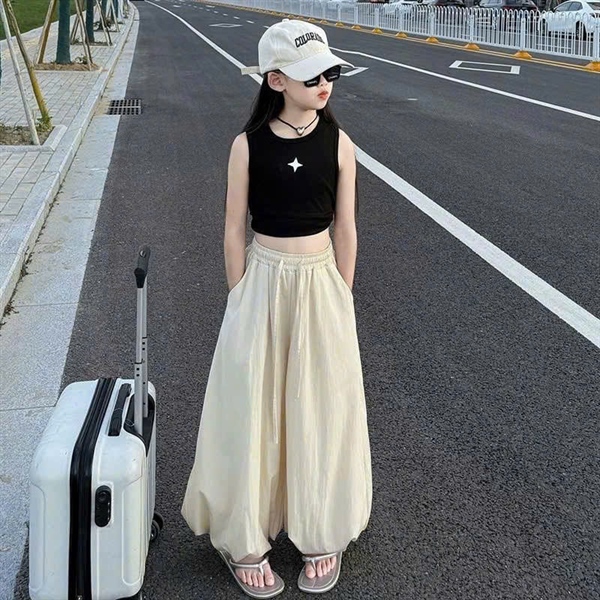 SET ÁO LỬNG QUẦN ỐNG PHỒNG - KEM