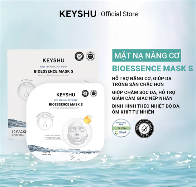 (VAT) (NGUYÊN HỘP ) Mặt Nạ Keyshu Hỗ Trợ Nâng Cơ - BẠC