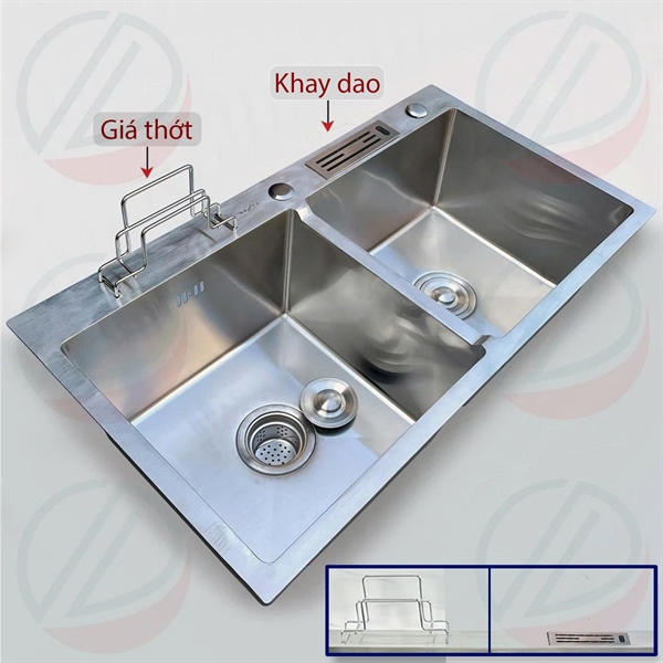 Chậu chén Kazta C8245K 2 hộc dao thớt (I)