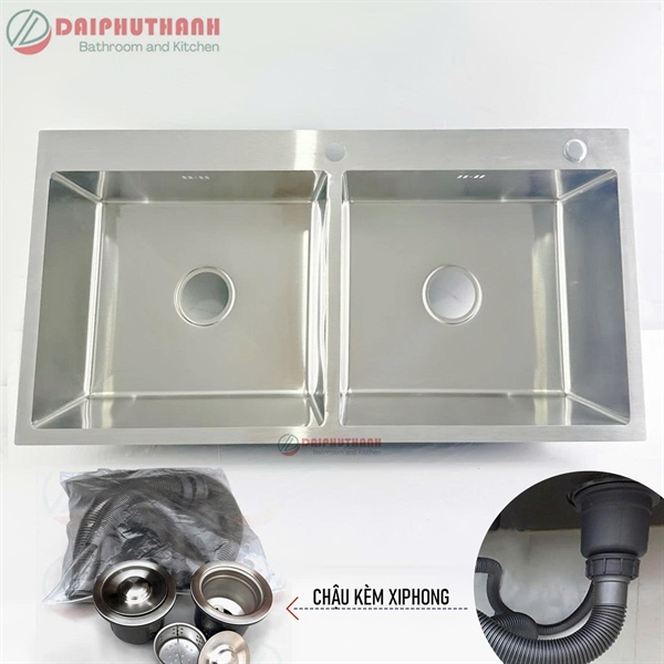 Chậu chén Kazta C8245 2 hộc cân (I)