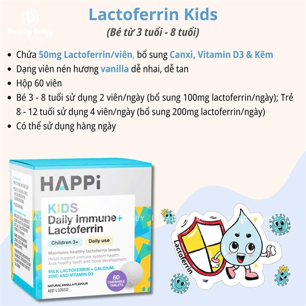 Tăng đề kháng Happi Lactoferrin Baby Úc