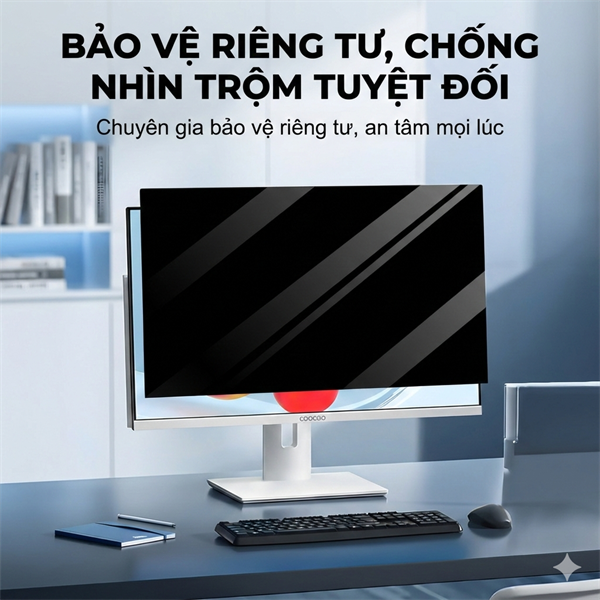 Miếng Dán Chống Nhìn Trộm Màn Hình PC Máy Tính Bàn - Bản Nhám Mờ Chống Mỏi Mắt, Lắp Tháo Rời 2in1 (Tỷ lệ 16:9)