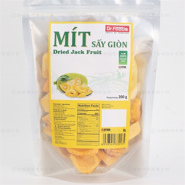 Dr Foods - 菠蘿蜜乾 200g(袋) Mít sấy giòn gói 200g