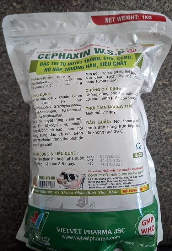 VV CEPHAXIN 50 WSP (1Kg)