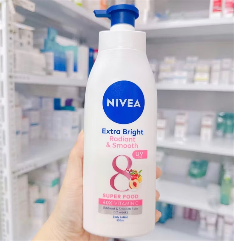 Sữa Dưỡng Thể Nivea màu hồng Extra White Radiant & Smooth 350ml