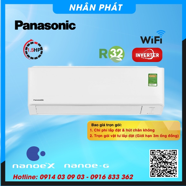 Máy lạnh 1 chiều Inverter 30% 1HP RU9CKH-8D Wifi Panasonic