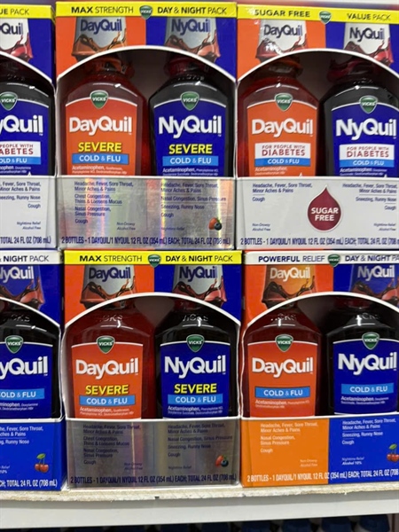 Sét 2 chai Vicks DayQuil/NyQuil Cold & Flu Liquid - Elderberry -