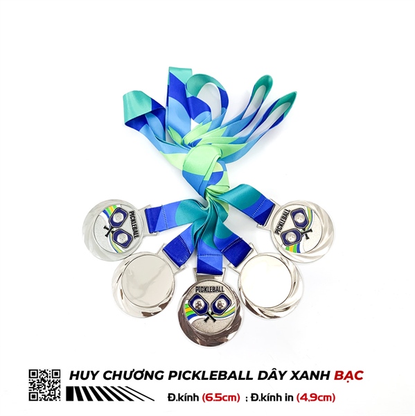 Huy chương Pickleball iWin (Dây Xanh) - BẠC