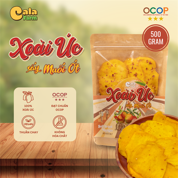 Túi Xoài Úc sấy muối ớt 500gram