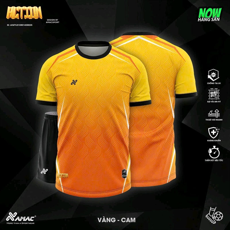 Bộ bóng đá AMAC ACTION - Vàng cam