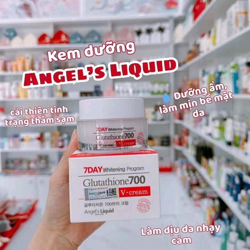 Kem dưỡng Angel's Liquid 7Day Whitening Program Glutathione 700 V-Cream làm sáng da, mờ thâm 50ml