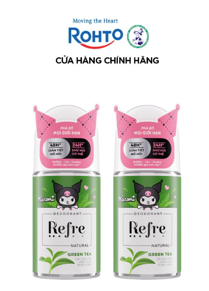 Lăn khử mùi thiên nhiên Trà xanh Refre Natural Green Tea 40ml - Rohto