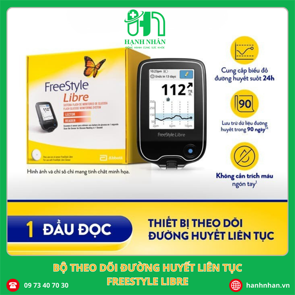 Đầu đọc cầm tay đo đường huyết liên tục FreeStyle Libre