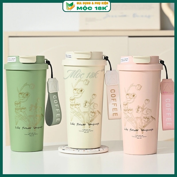 Ly Thái giữ nhiệt in hoa 500ml