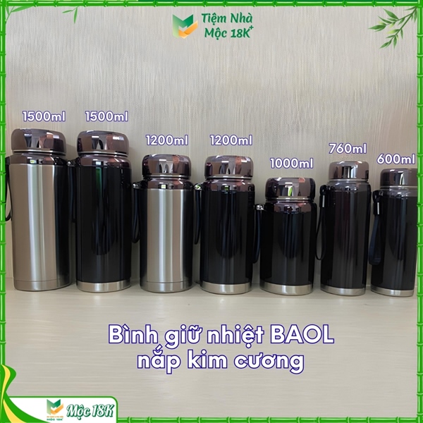 Bình giữ nhiệt BAOL nắp kim cương