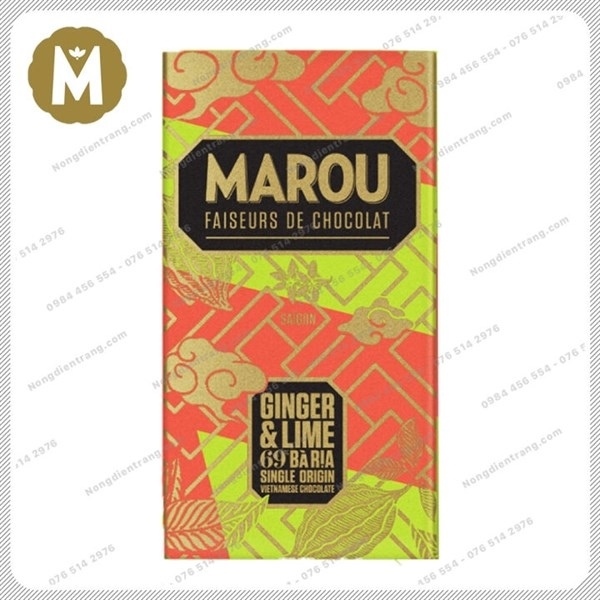 Marou chocolate chanh gừng 69% Bà Rịa 24GR