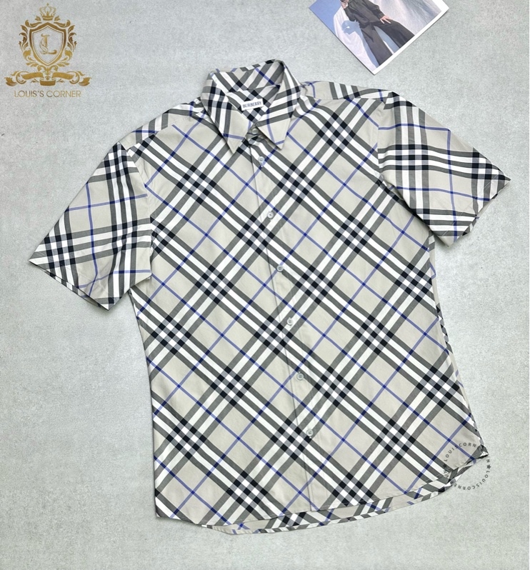 Sơ mi Burberry cộc tay lichen ip check
