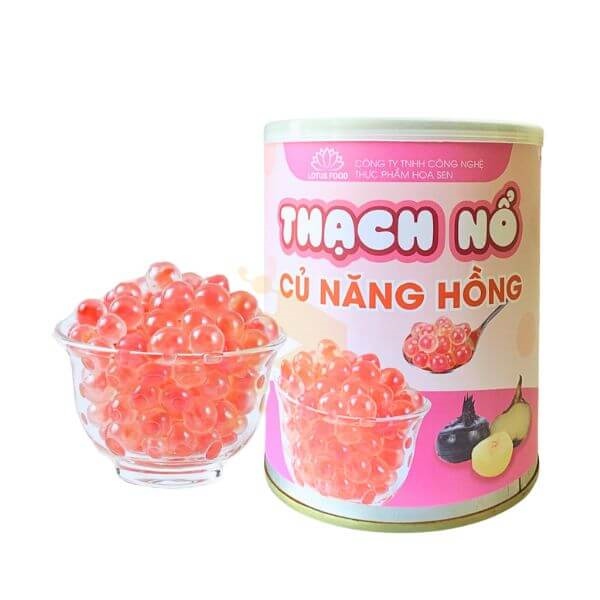 X. Thạch nổ, hạt nổ củ năng màu hồng (900g)