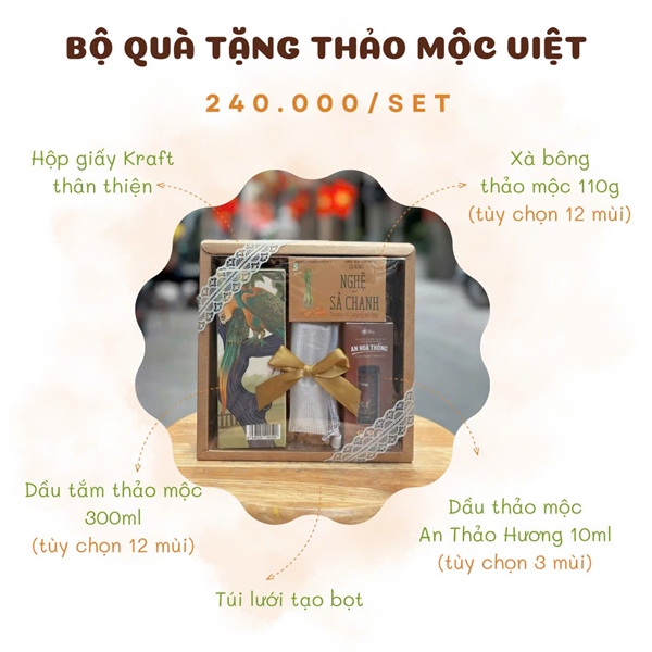 Set Quà Dầu Tắm - Xà Bông - Dầu Thảo Mộc