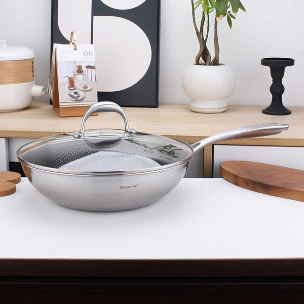 C470 Chảo Chống Dính Sâu Lòng Vân Tổ Ong Chockmen 30cm CKM-ZJ3L30W [T4]