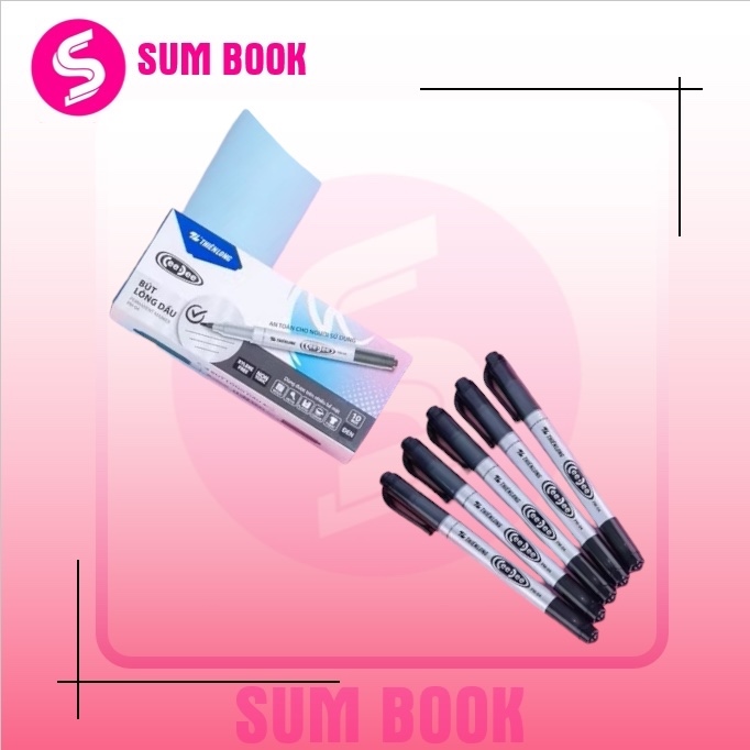 Bút Lông Dầu 2 Đầu PM-04 Mực Đen