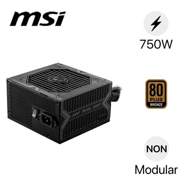 Nguồn máy tính MSI MAG A750BN 750w PCIE5 III 80 Plus Bronze