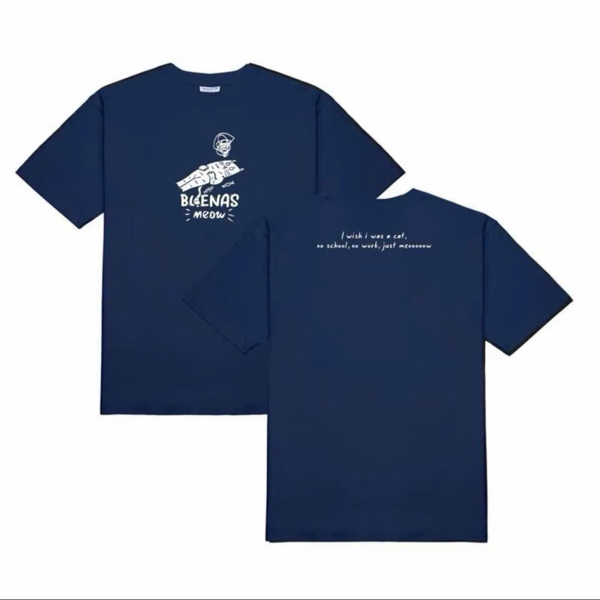 TEE BUENAS® MEOSSY T-SHIRT / SWT29 - NAVY FULL OVERSIZE