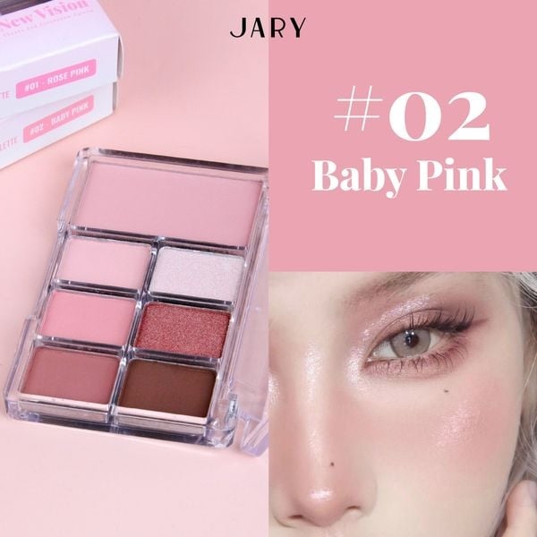 Bảng Phấn má và mắt 7 ô Jary - 02 BABY PINK (VAT)