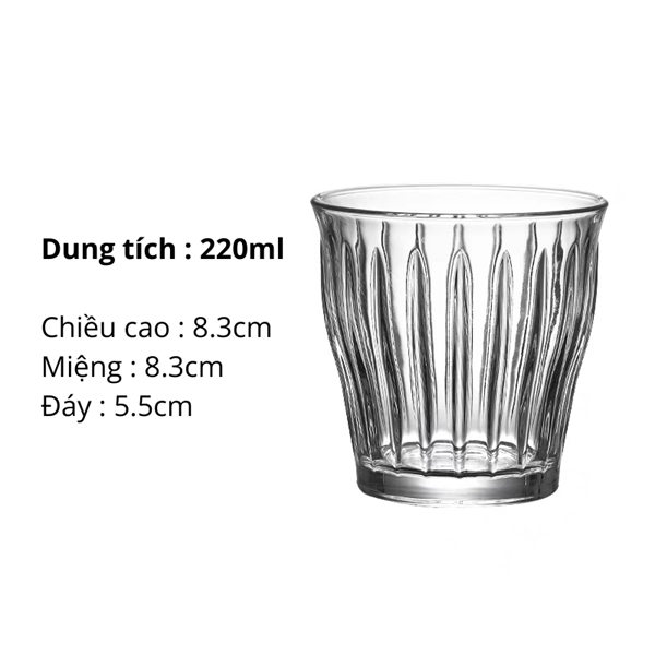 Cốc thuỷ tinh dung tích 220ml