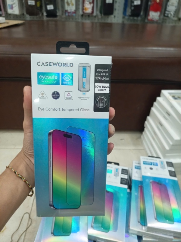 Dán CL CASEWORLD chống a/s xanh iPhone 17Prm 6.9