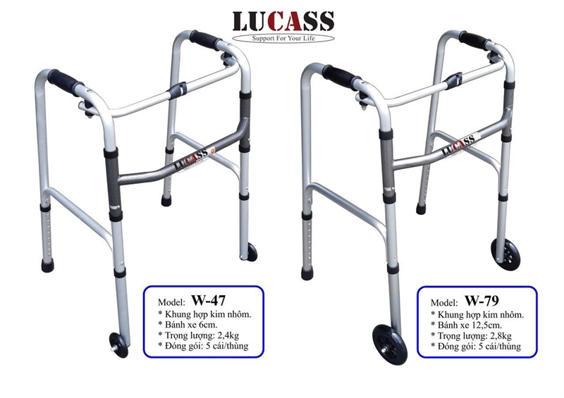 Khung tập đi VK147 cho người khuyết tật, tàn tật model (có bánh xe)