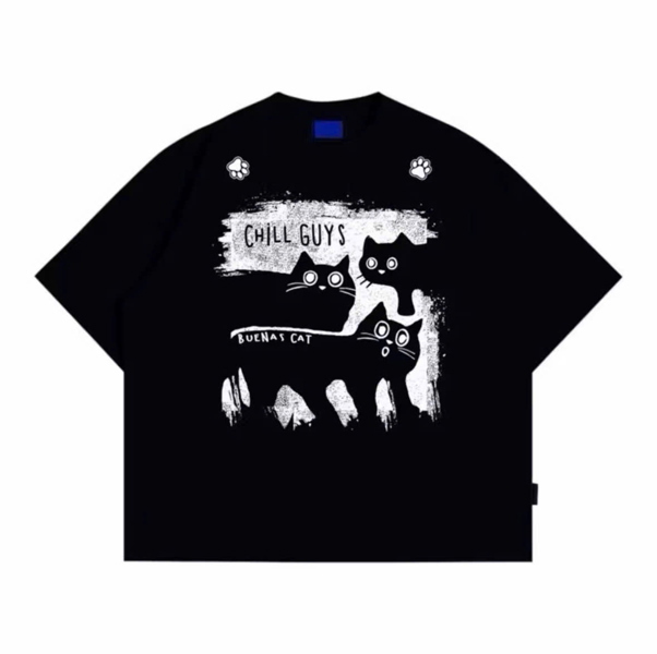 BUENAS® CHILL GUYS 2 BOXY TEE / JM09 - ĐEN