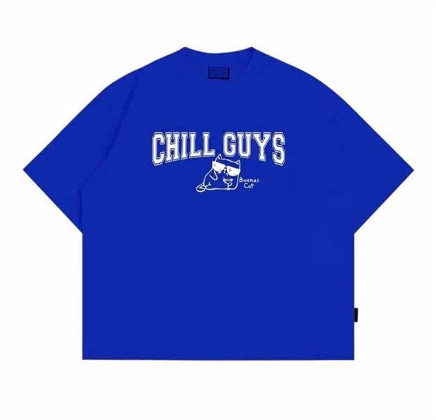 Tee buenas® meo chill guys 1 boxy tee / JM07 xanh coban