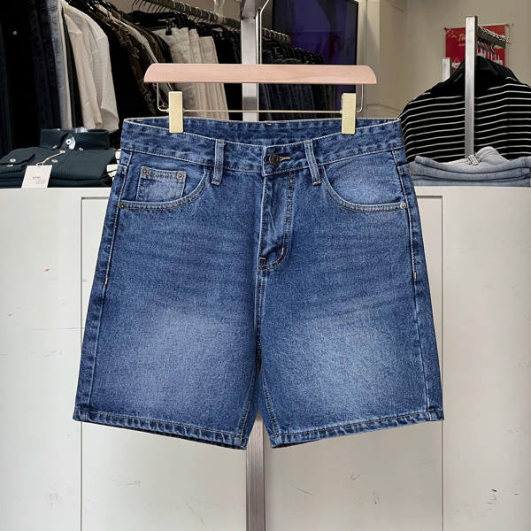 Quần Jean short Cotton ống đứng màu xanh 1147.2