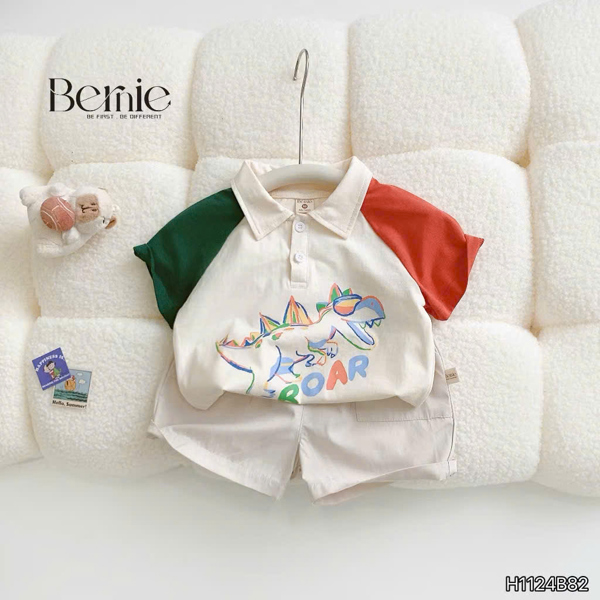 Bộ polo khủng long sắc màu