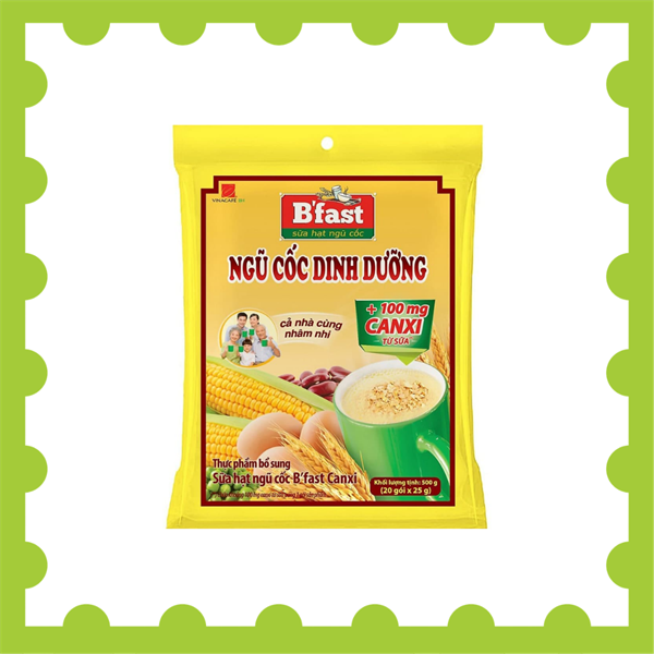 Thực Phẩm Bổ Sung Sữa Hạt Ngũ Cốc B'fast Canxi 25gr