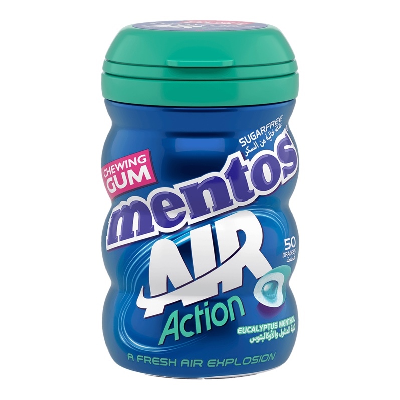 Kẹo gum Mentos Air không đường bạc hà khuynh diệp 61,25g