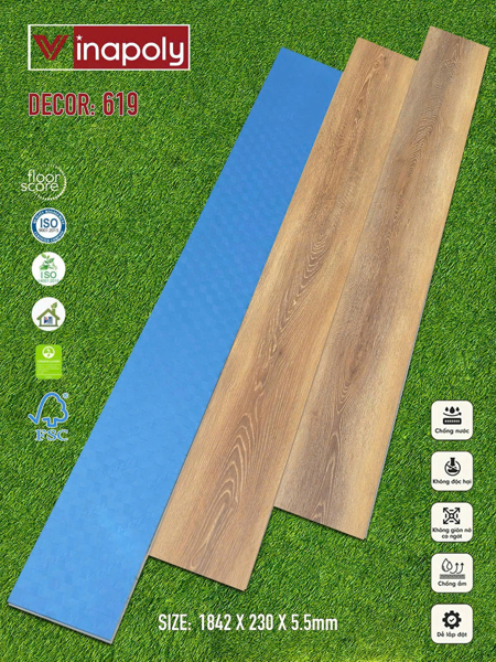 SÀN NHỰA HÈM KHÓA VINAPOLY (1842x230x5.5MM) - W619