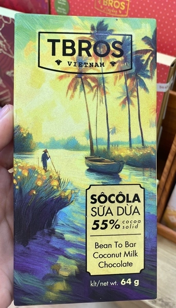 Socola sữa dừa 55% 64g ココナッツミルクチョコレート55％