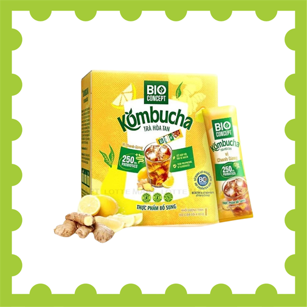 Trà Kombucha vị chanh gừng (Nhãn hiệu Bio Concept)