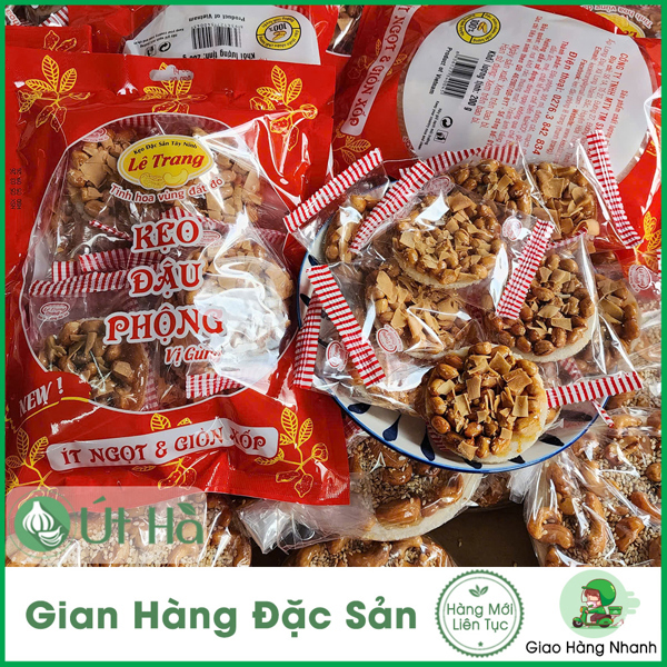 Kẹo Đậu Phộng Dừa Sấy Lê Trang (Bịch đỏ 10 Cái)