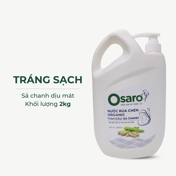 Nước rửa chén OSARO 2000g sả chanh