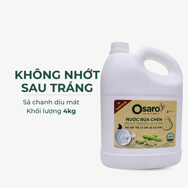 Nước rửa chén OSARO 4000g sả chanh