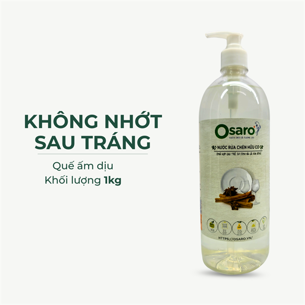 Nước rửa chén OSARO 1000g Quế