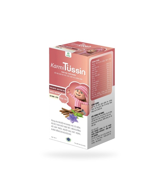 Siro uống Karmi Tussin Hỗ trợ bổ phế, giảm ho, loãng đờm hỗ trợ giảm đau rát họng, khản tiếng (Hộp 1 chai 125ml)